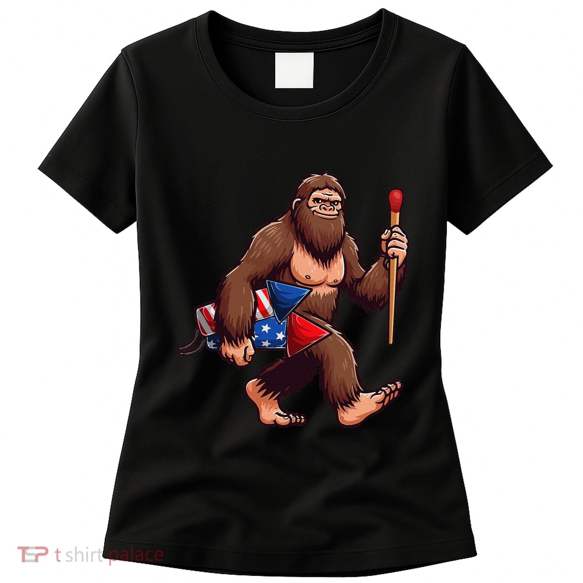 Assistant Fireworks Director 4th July Party Bigfoot Funny Women's T-Shirt