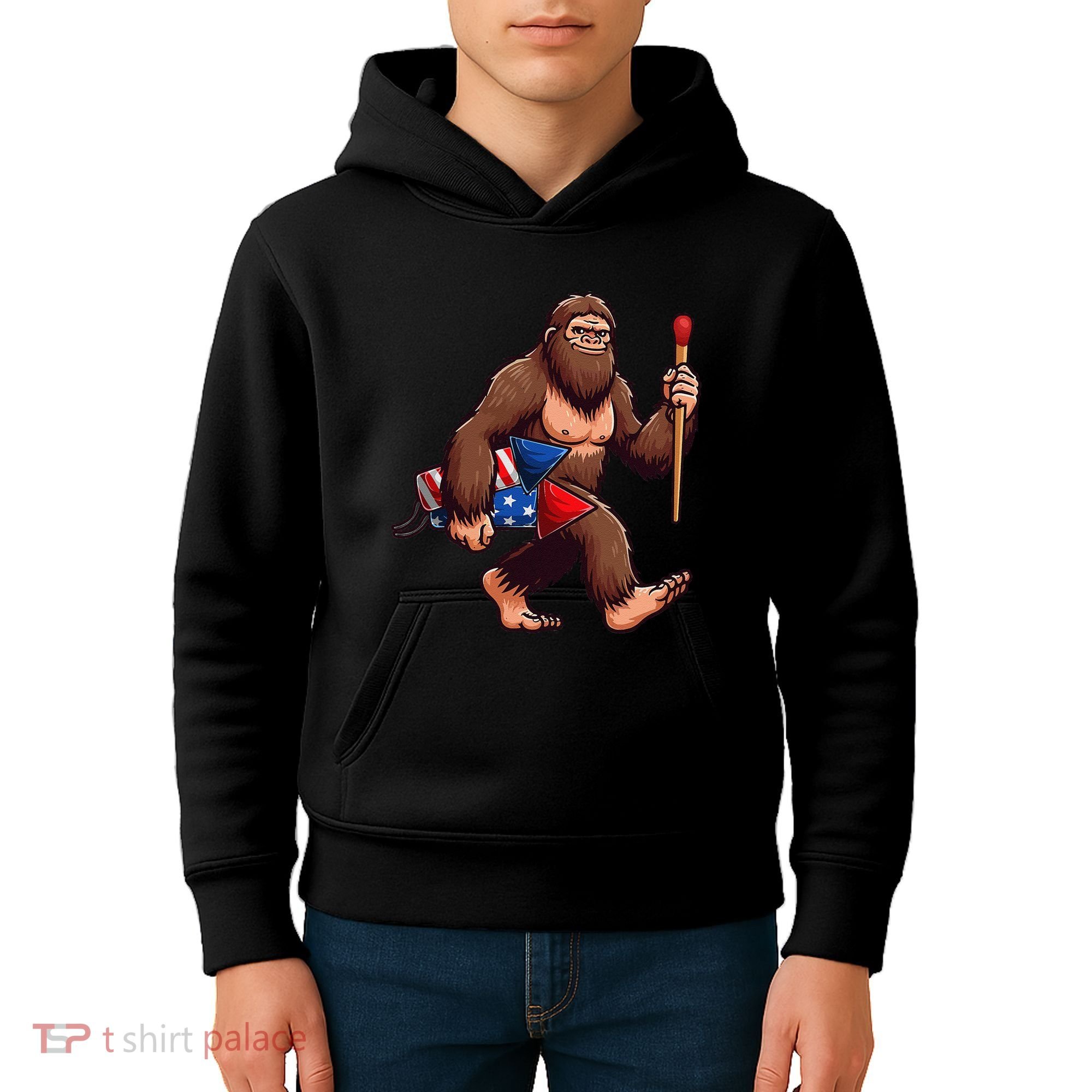 Assistant Fireworks Director 4th July Party Bigfoot Funny Kids Hoodie