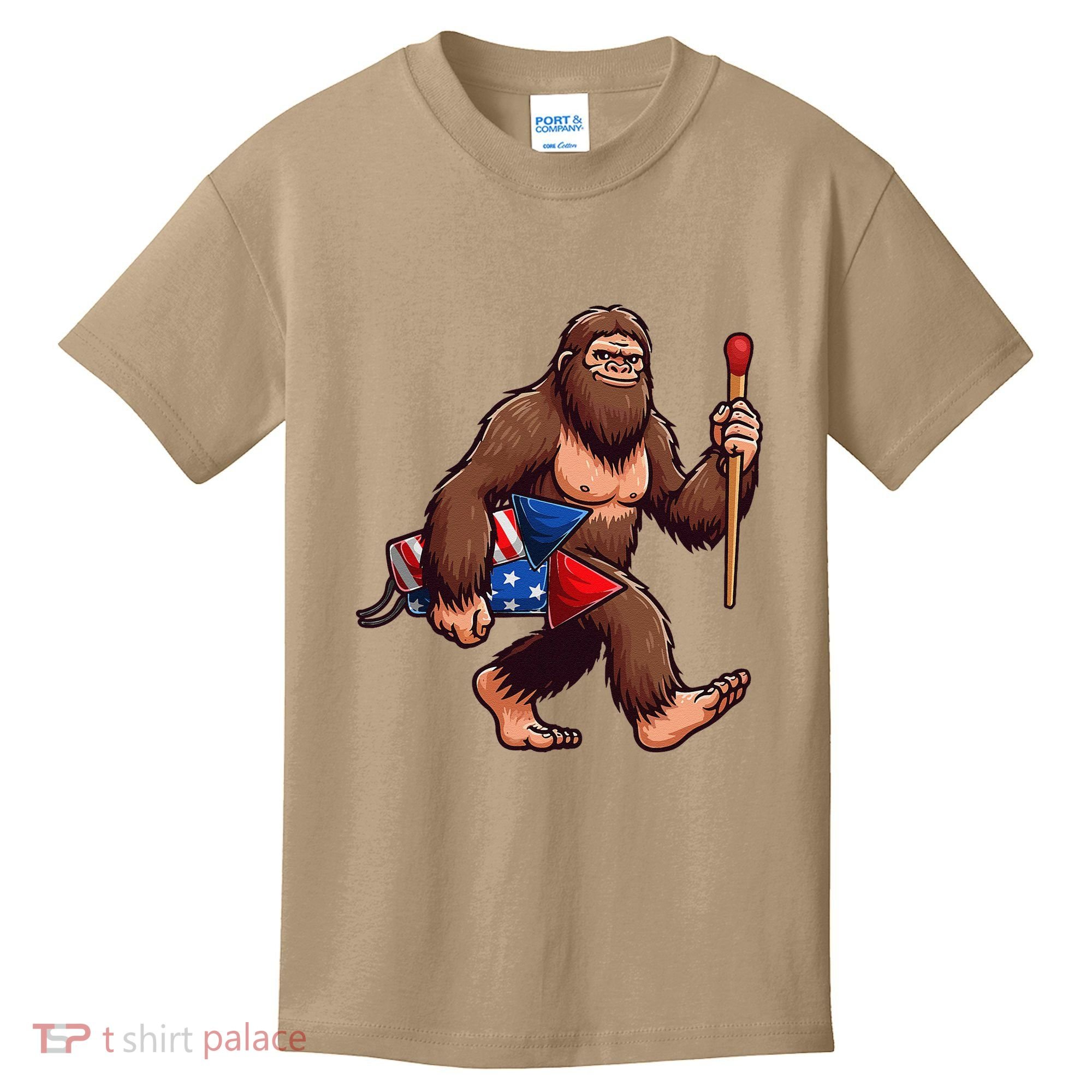 Assistant Fireworks Director 4th July Party Bigfoot Funny Kids T-Shirt