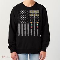 American Flag Drag Racing Strip Tree Light For Dragster Women's Sweatshirt thumb 0