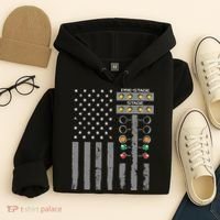 American Flag Drag Racing Strip Tree Light For Dragster Hoodie thumb 4
