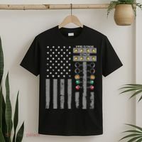 American Flag Drag Racing Strip Tree Light For Dragster T-Shirt thumb 2