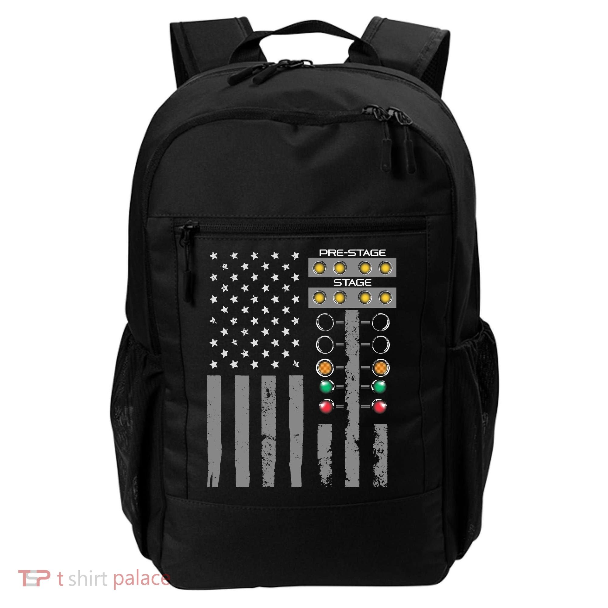 American Flag Drag Racing Strip Tree Light For Dragster Backpack