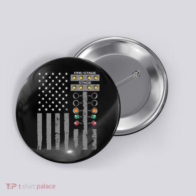 American Flag Drag Racing Strip Tree Light For Dragster Button