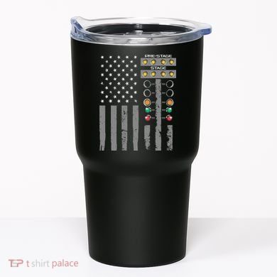 American Flag Drag Racing Strip Tree Light For Dragster Tumbler