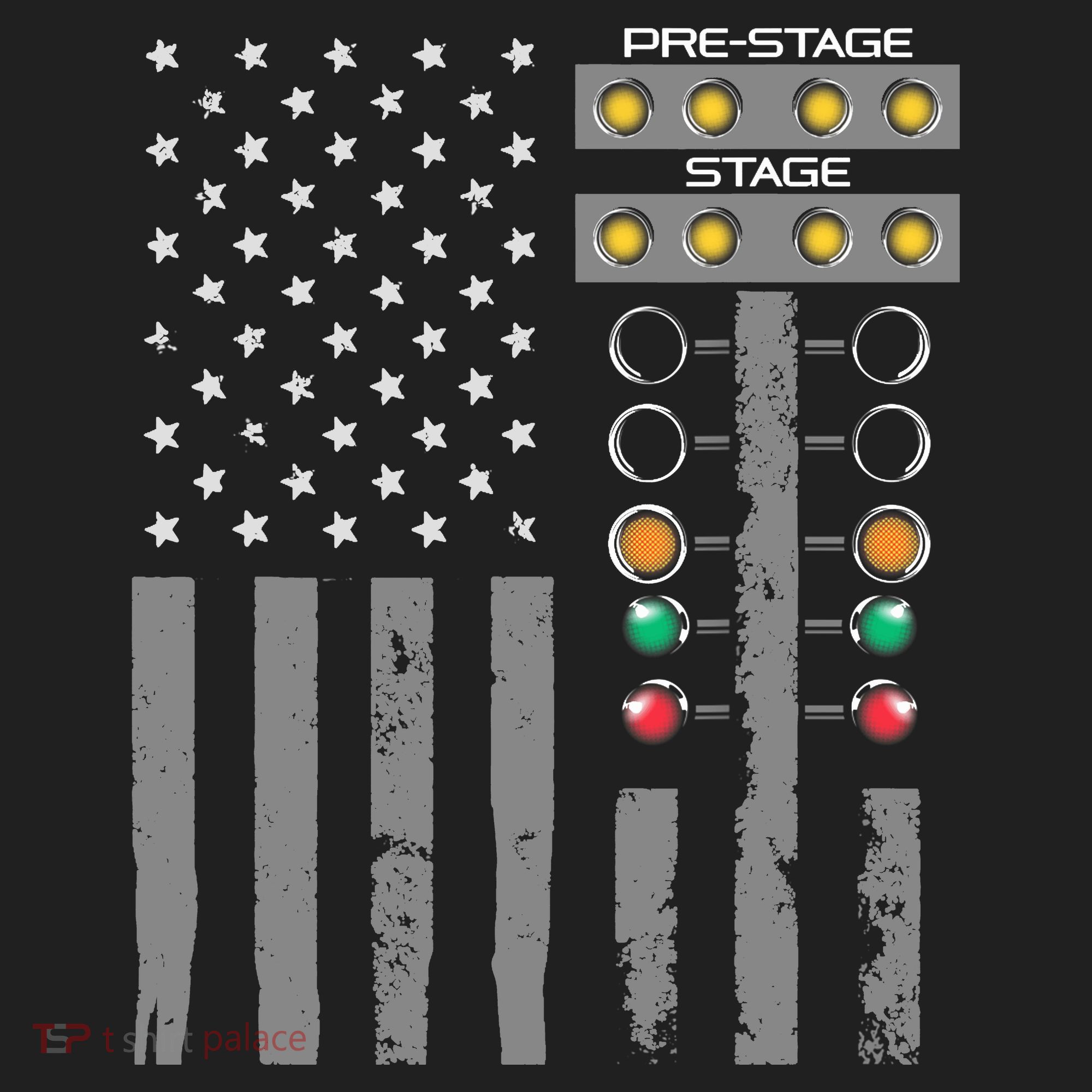 American Flag Drag Racing Strip Tree Light For Dragster Hat