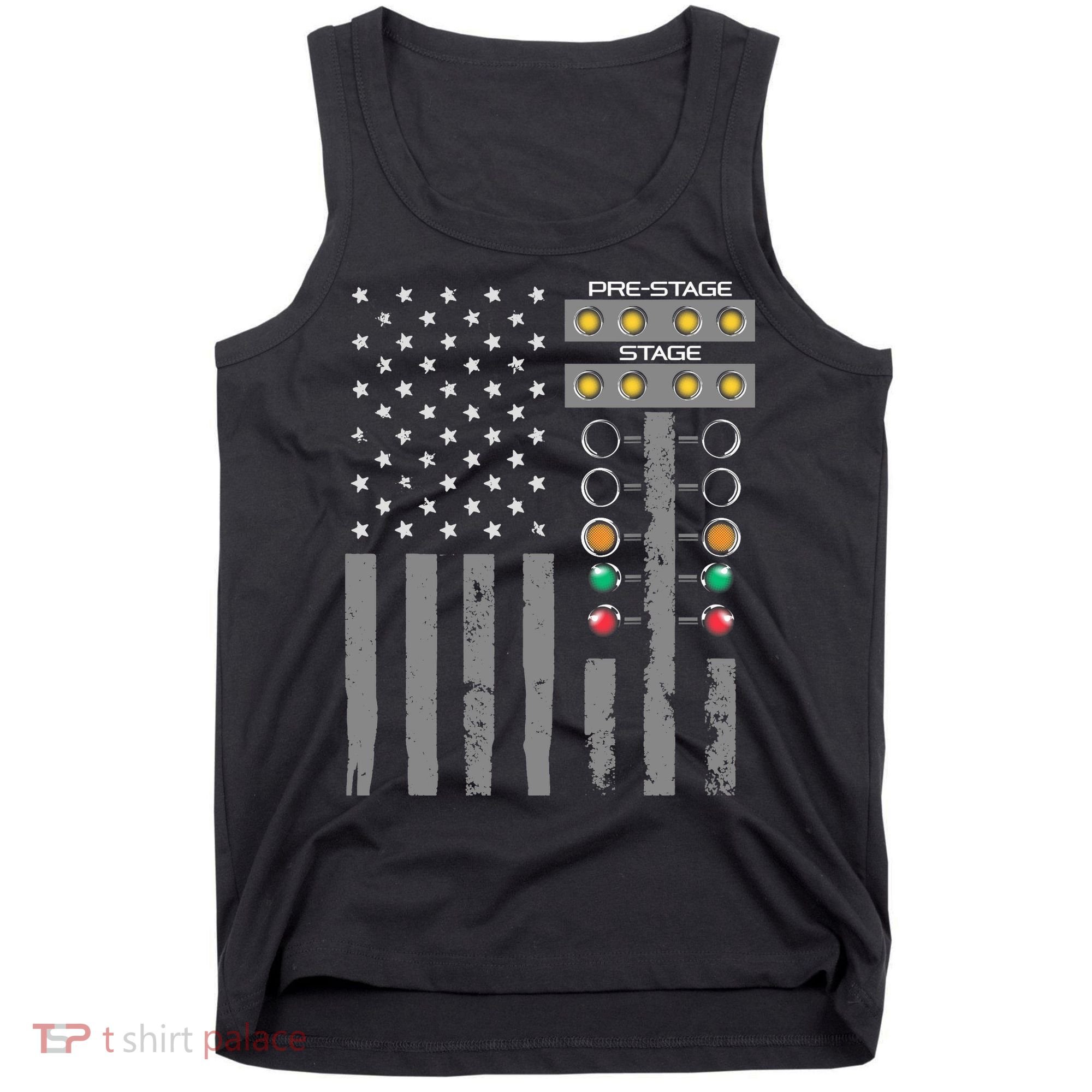 American Flag Drag Racing Strip Tree Light For Dragster Tank Top