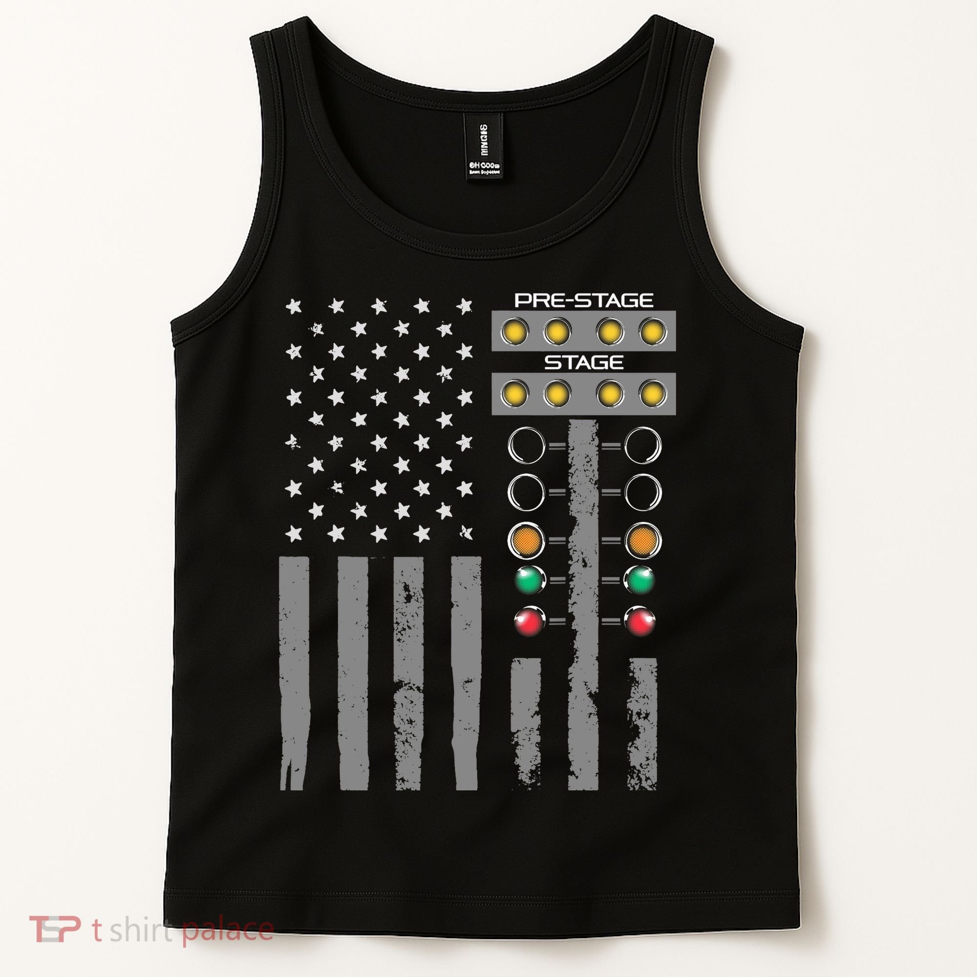 American Flag Drag Racing Strip Tree Light For Dragster Tank Top