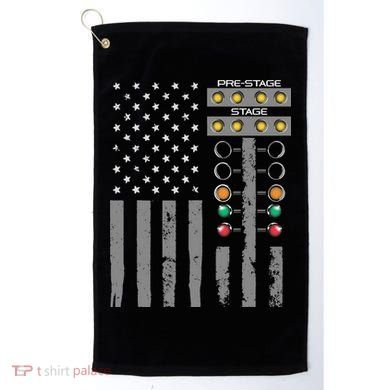 American Flag Drag Racing Strip Tree Light For Dragster Golf Towel