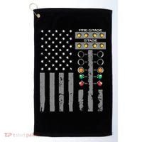 American Flag Drag Racing Strip Tree Light For Dragster Golf Towel thumb 0