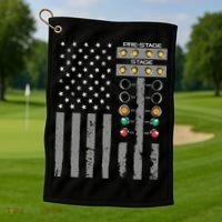American Flag Drag Racing Strip Tree Light For Dragster Golf Towel thumb 1