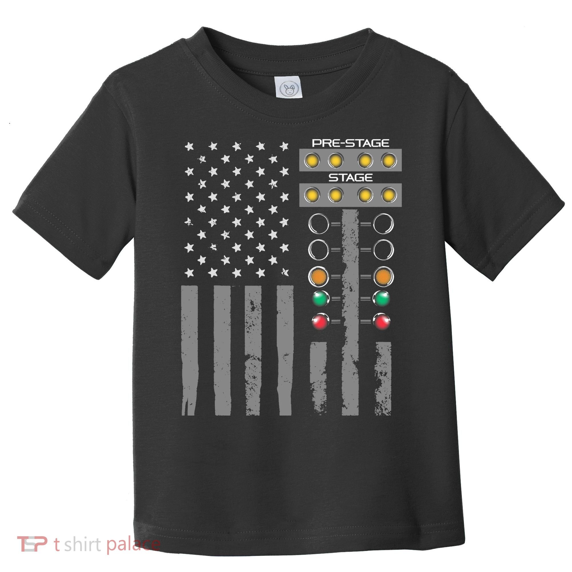 American Flag Drag Racing Strip Tree Light For Dragster Toddler T-Shirt