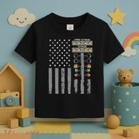 American Flag Drag Racing Strip Tree Light For Dragster Toddler T-Shirt thumb 3