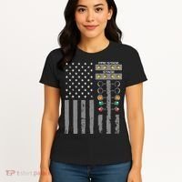 American Flag Drag Racing Strip Tree Light For Dragster Women's T-Shirt thumb 4