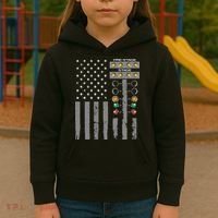 American Flag Drag Racing Strip Tree Light For Dragster Kids Hoodie thumb 3