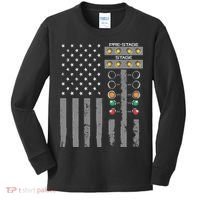 American Flag Drag Racing Strip Tree Light For Dragster Kids Long Sleeve Shirt thumb 0