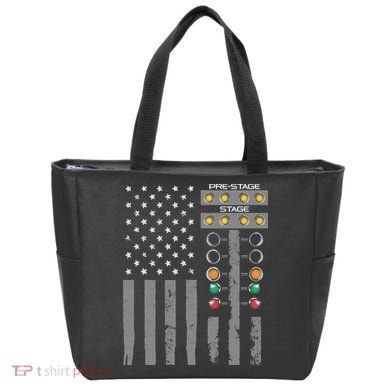 American Flag Drag Racing Strip Tree Light For Dragster Tote Bag