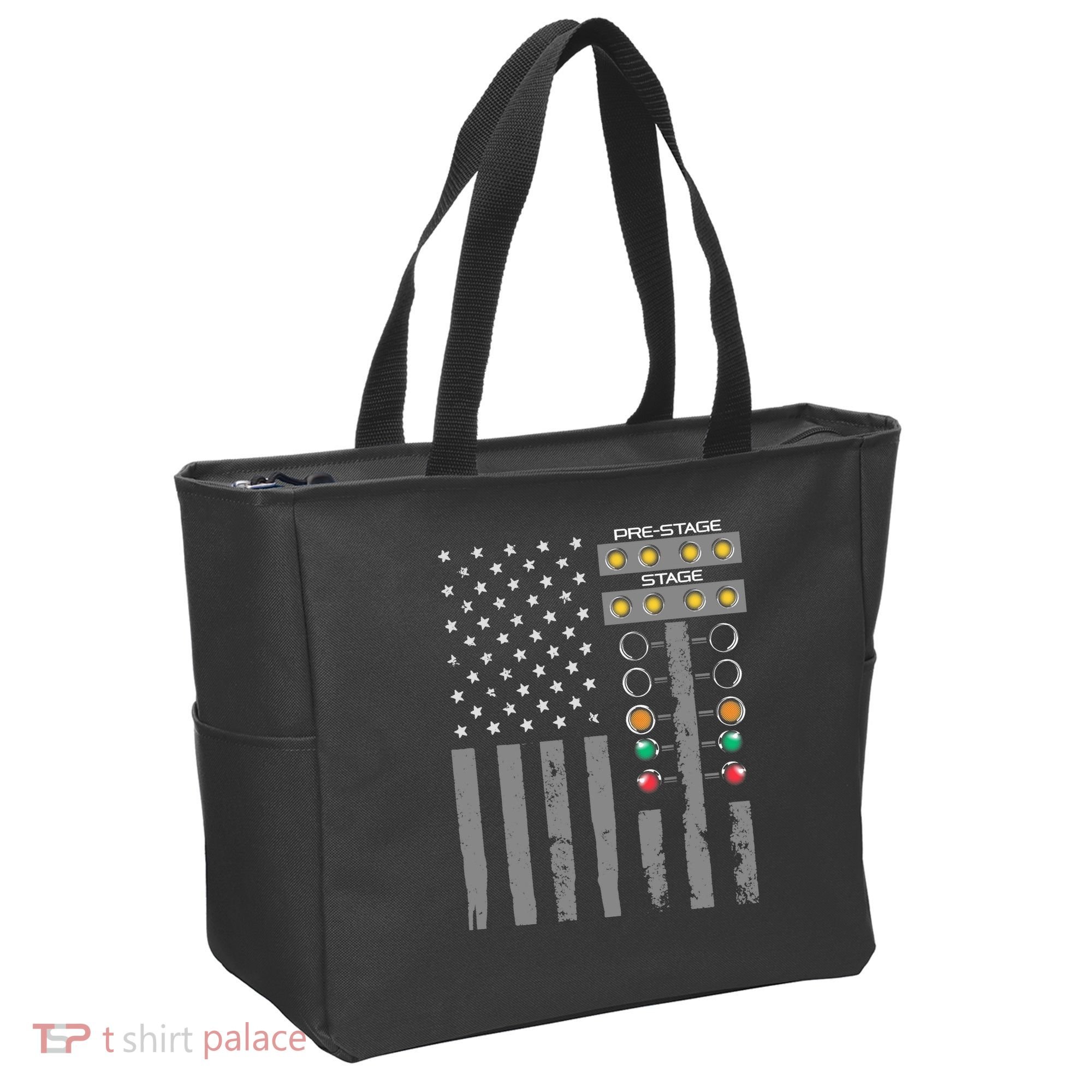 American Flag Drag Racing Strip Tree Light For Dragster Tote Bag
