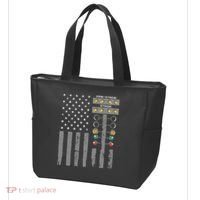 American Flag Drag Racing Strip Tree Light For Dragster Tote Bag thumb 3