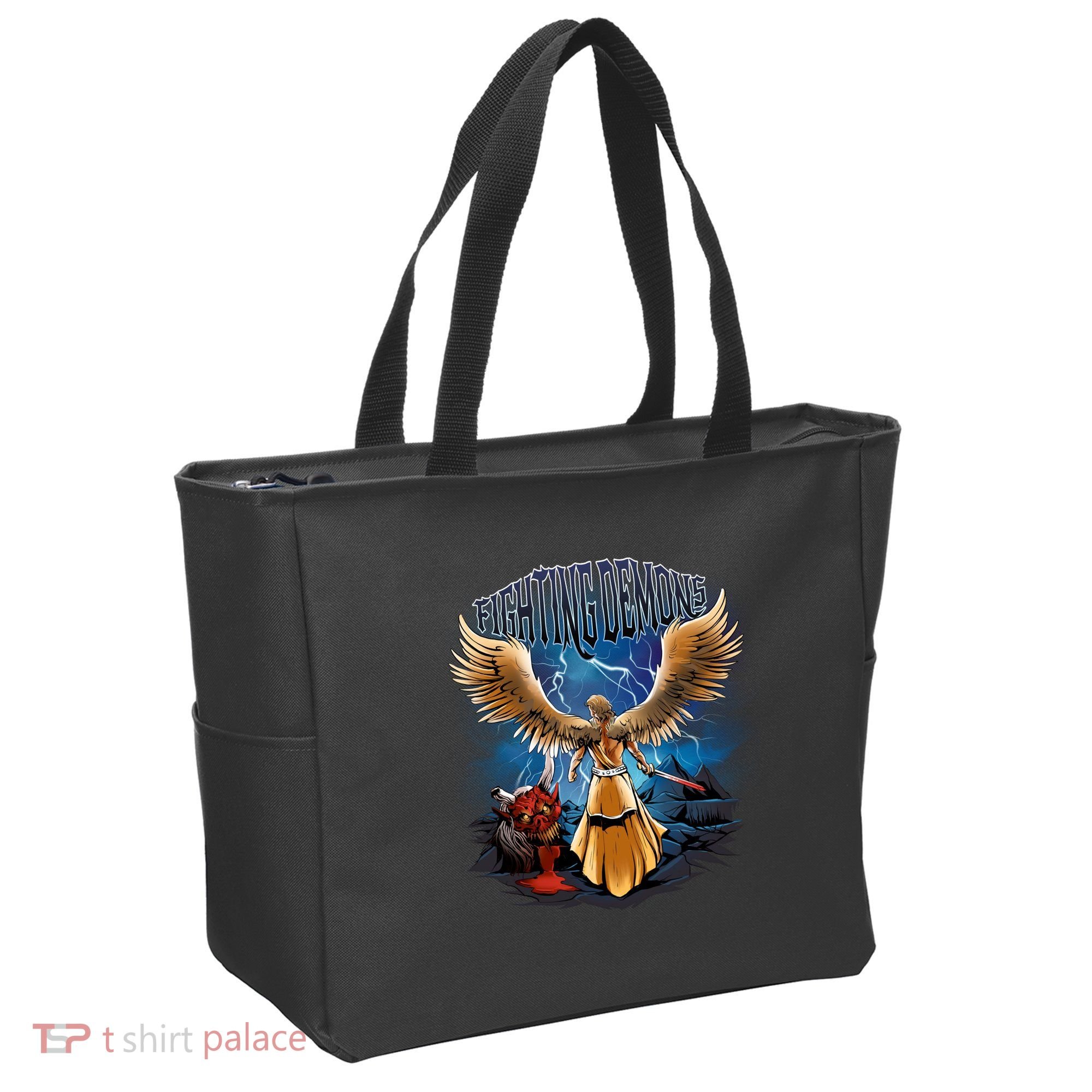 Angel Fighting Demons Tote Bag