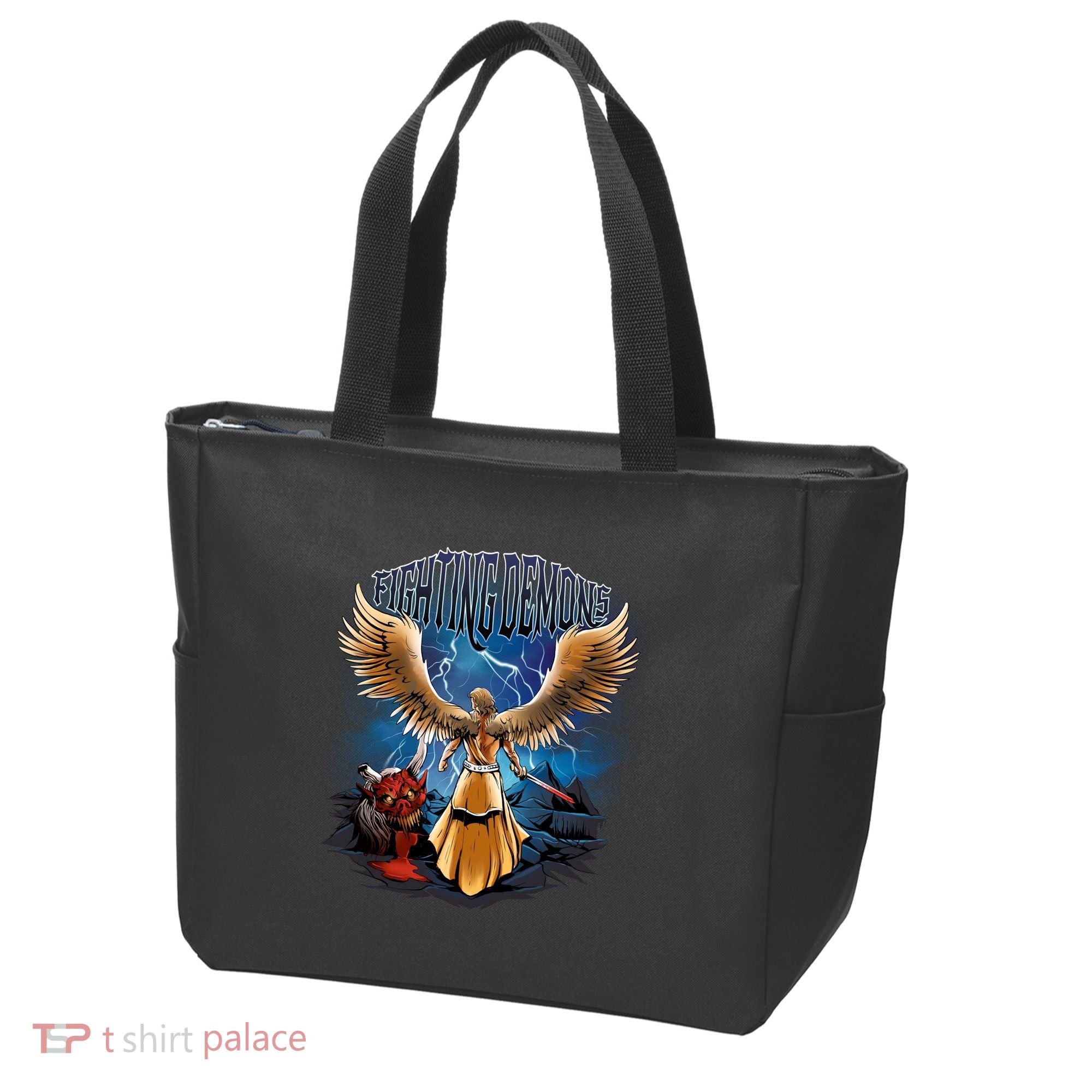 Angel Fighting Demons Tote Bag