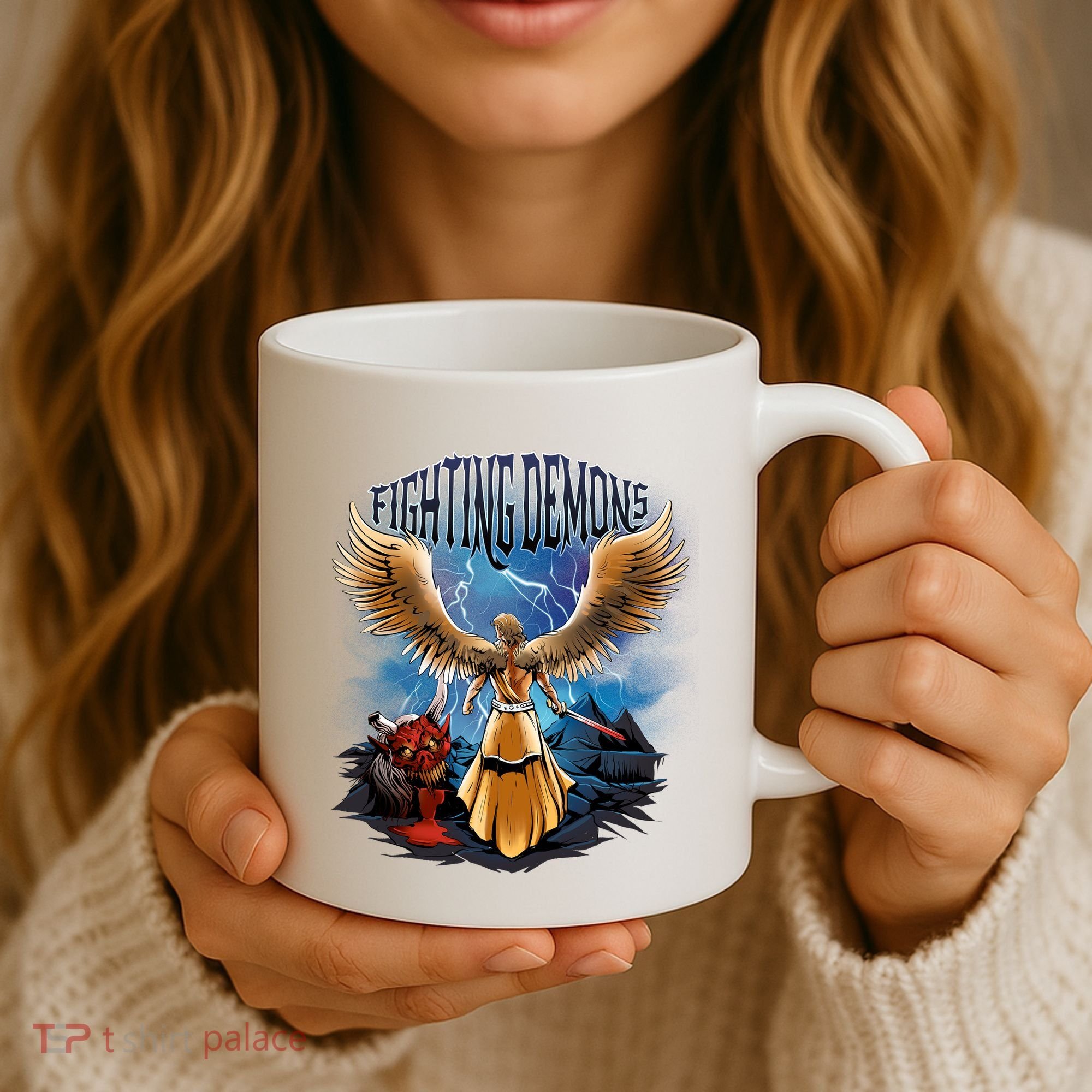 Angel Fighting Demons Coffee Mug
