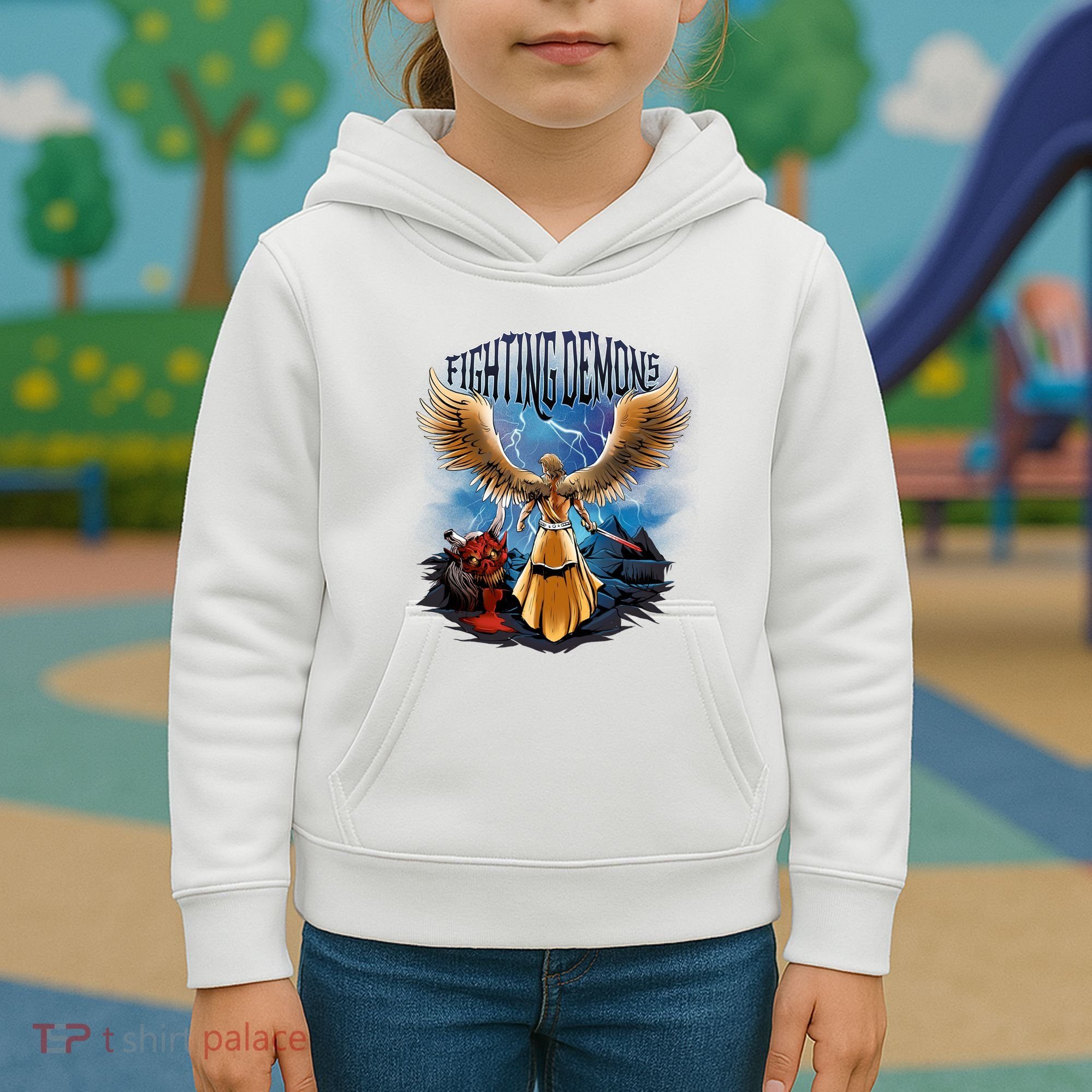 Angel Fighting Demons Kids Hoodie