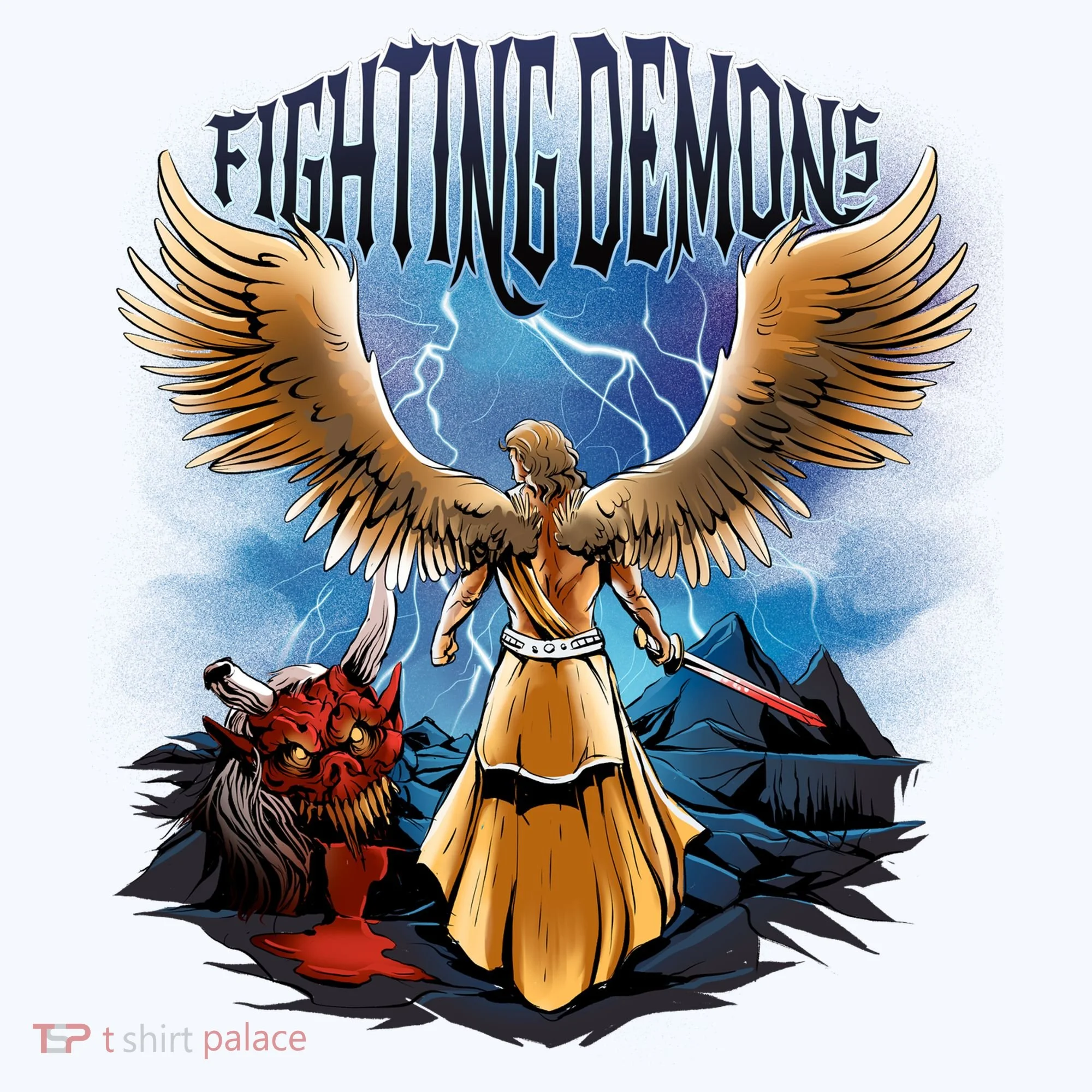 Angel Fighting Demons Kids Long Sleeve Shirt