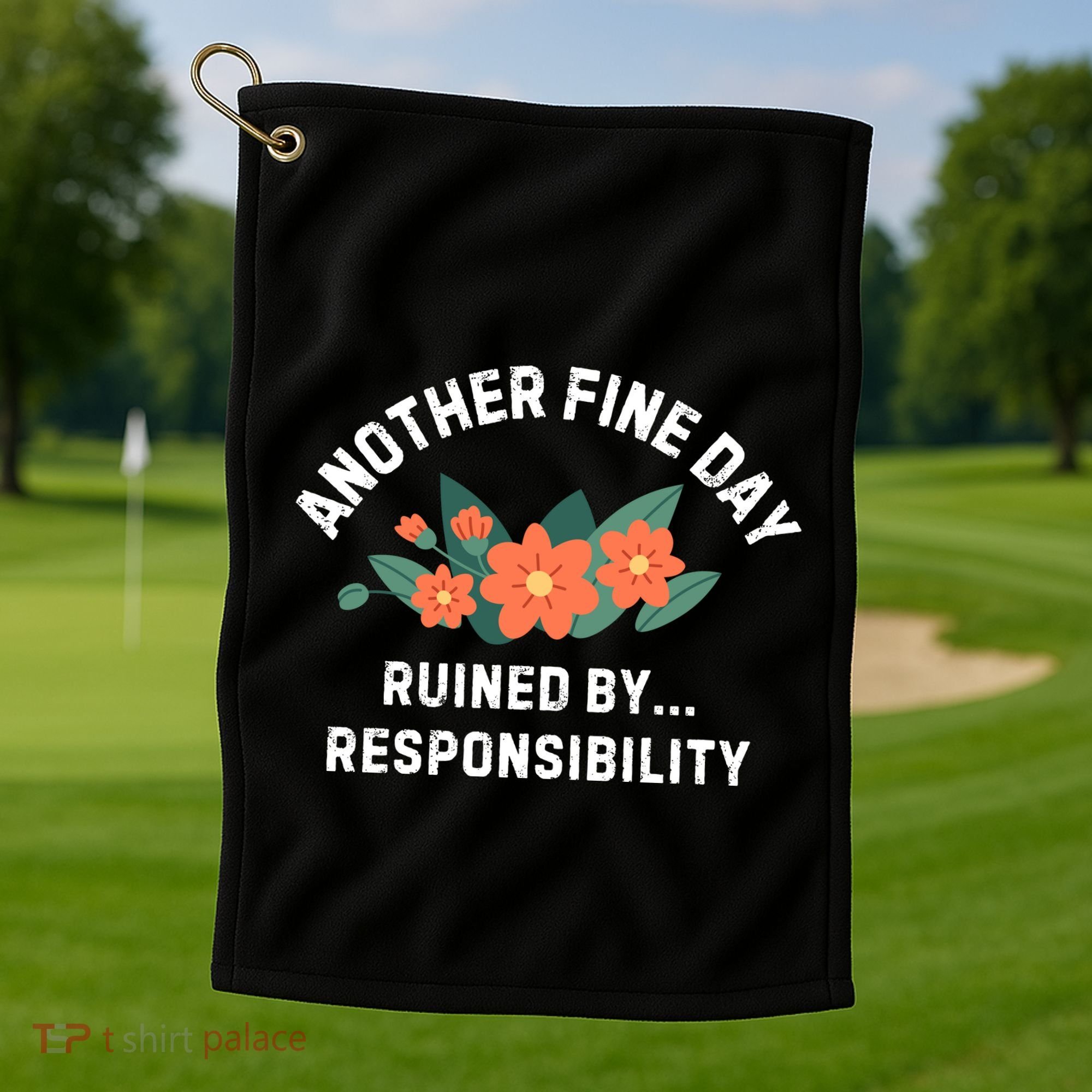 Another Fine Day Ruined By Responsibility Golf Towel