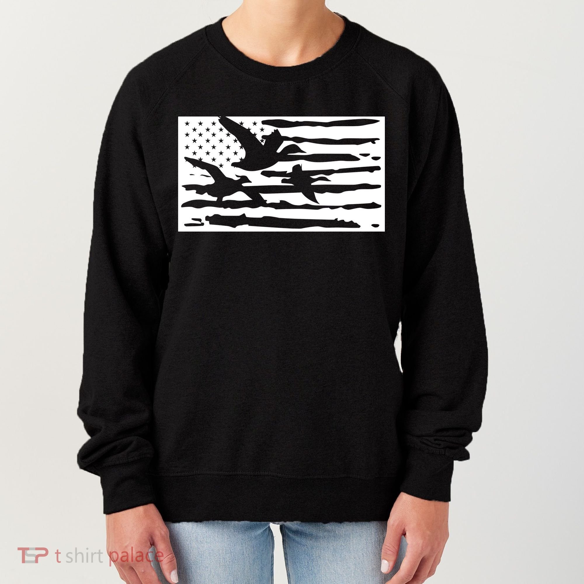 American Flag Duck Hunter Women's Sweatshirt