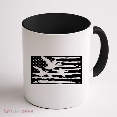 American Flag Duck Hunter Coffee Mug back