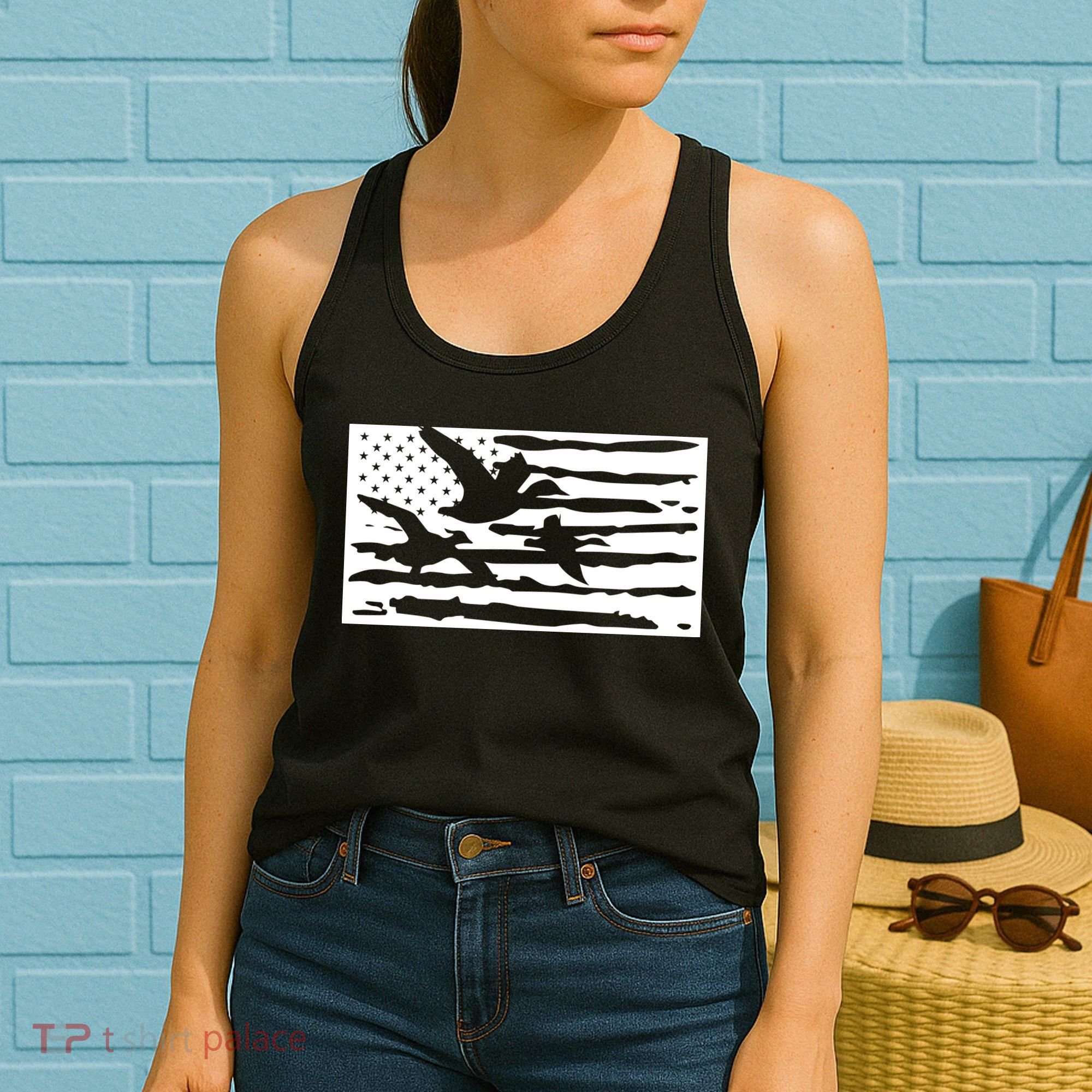 American Flag Duck Hunter Women's Tank Top