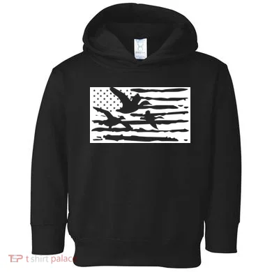 American Flag Duck Hunter Toddler Hoodie