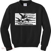 American Flag Duck Hunter Kids Sweatshirt thumb 0