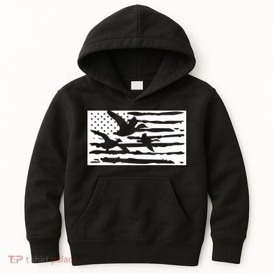 American Flag Duck Hunter Kids Hoodie