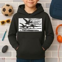 American Flag Duck Hunter Kids Hoodie thumb 2