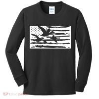 American Flag Duck Hunter Kids Long Sleeve Shirt thumb 0