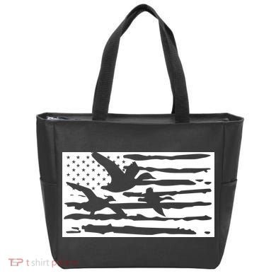 American Flag Duck Hunter Tote Bag