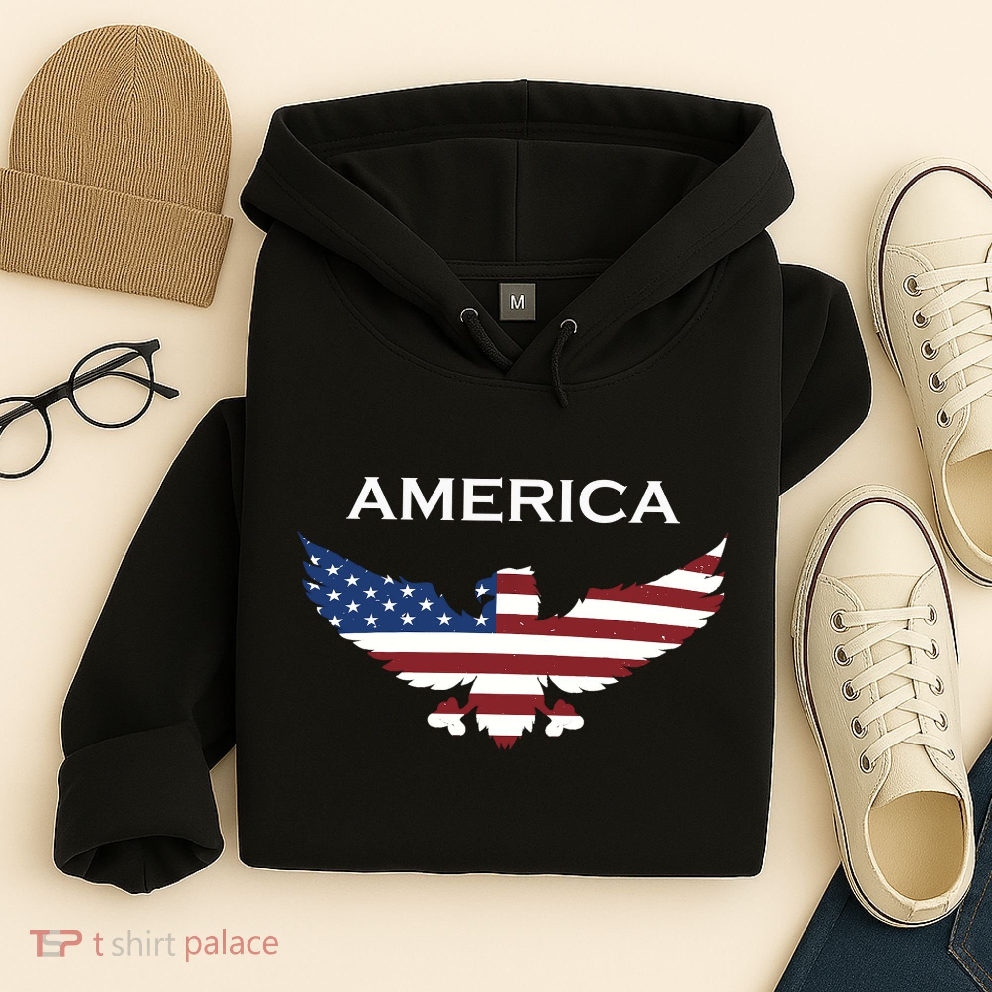 American Flag Eagle Hoodie