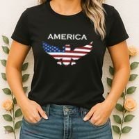 American Flag Eagle Women's T-Shirt thumb 2