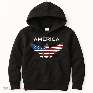 American Flag Eagle Kids Hoodie