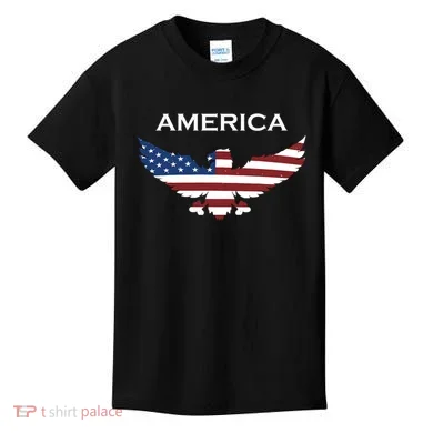 American Flag Eagle Kids T-Shirt