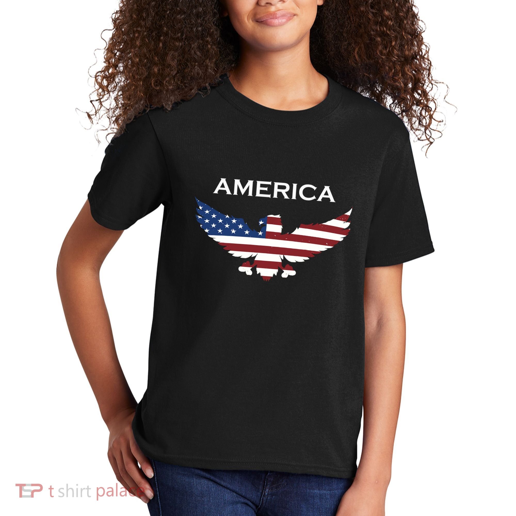 American Flag Eagle Kids T-Shirt
