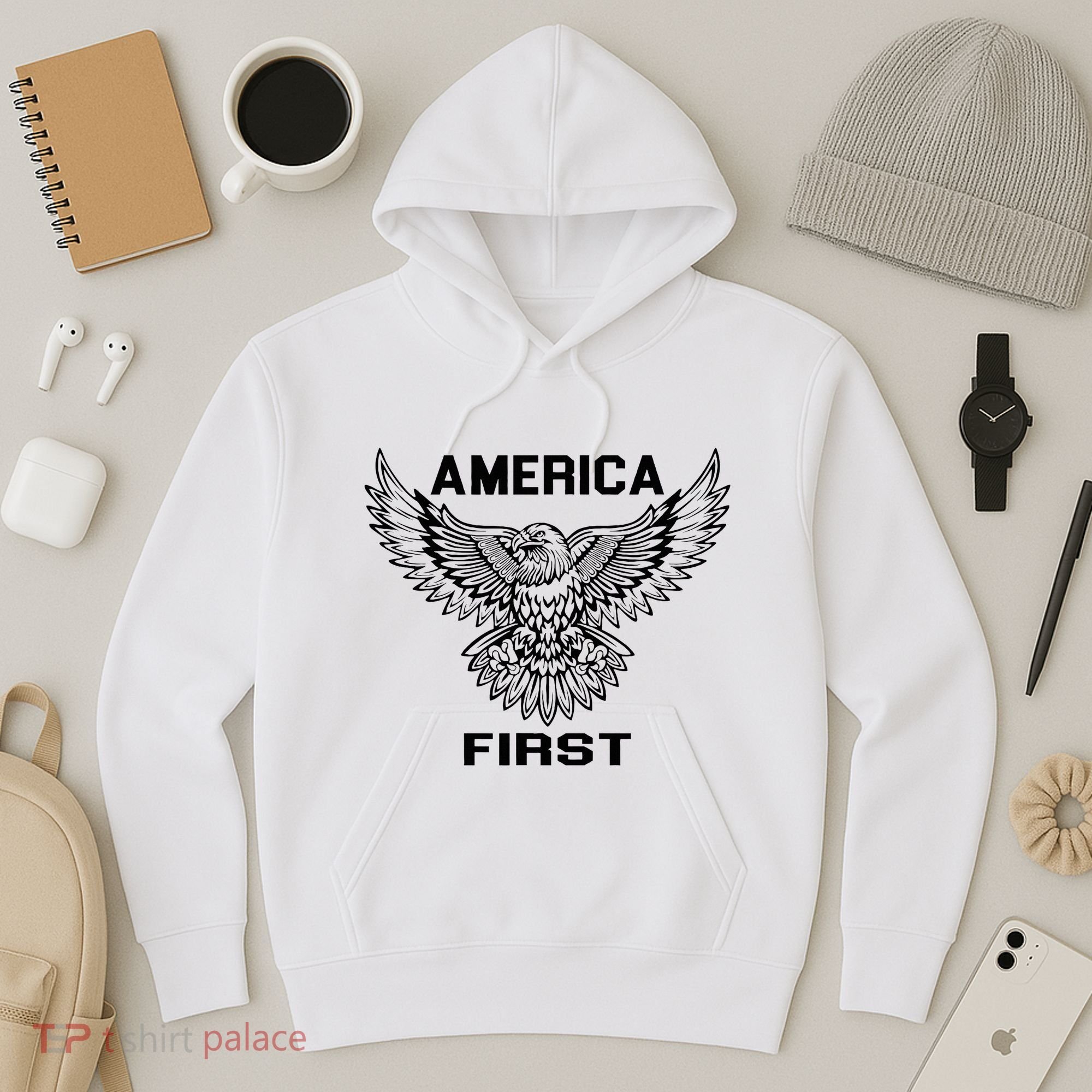 America First Eagle America First Hoodie