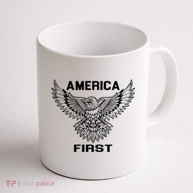 America First Eagle America First Coffee Mug back