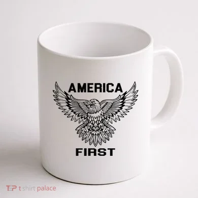 America First Eagle America First Coffee Mug back