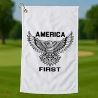America First Eagle America First Golf Towel thumb 1