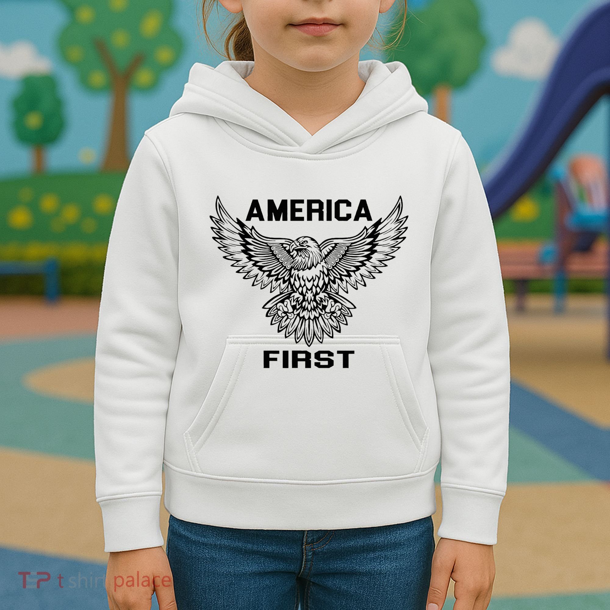America First Eagle America First Kids Hoodie