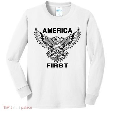America First Eagle America First Kids Long Sleeve Shirt