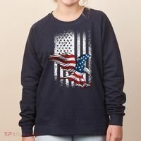 American Flag Eagle 4th Of July Independence Day Patriotic Women's Sweatshirt thumb 0